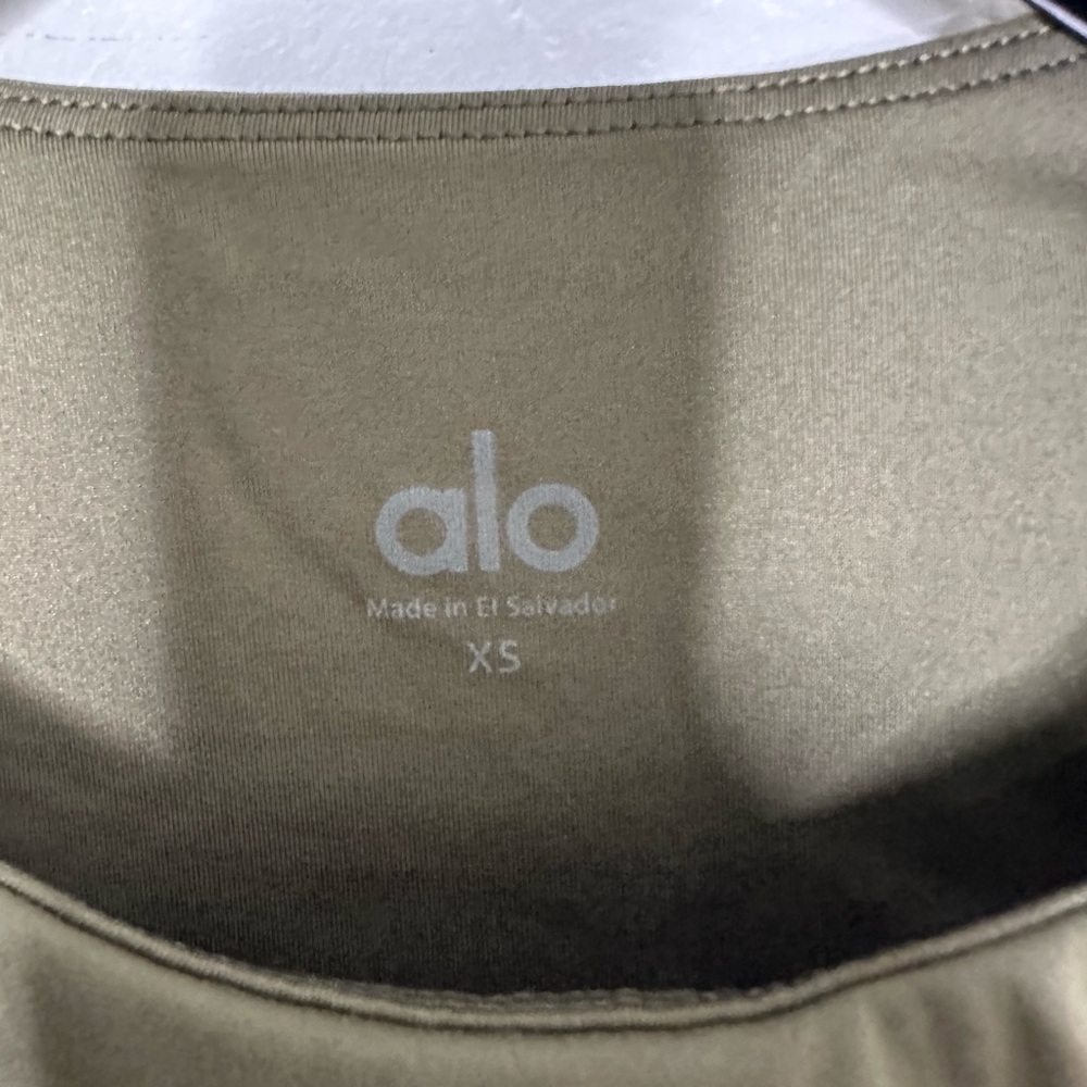 Alo Yoga Olive Green Softsculpt Precision Full Length Bra Tank - Picture 7 of 10